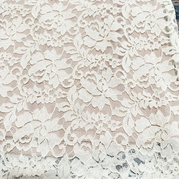 NWT Skies are Blue• Cream and nude lace midi skirt size extra small XS NEW - Picture 4 of 14